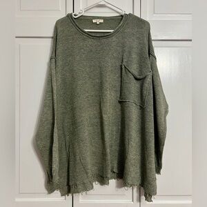 Easel lightweight oversized sweater. Size small. Distressed hem/cuffs. Like new